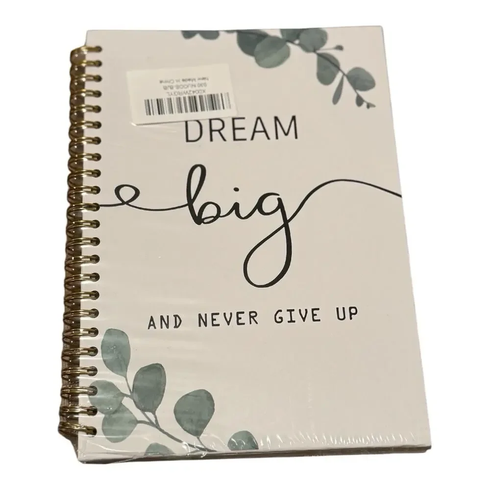 5.5x8.3 Spiral Notebook 164 Pages Positive Affirmation Dream Big Never Give Up
